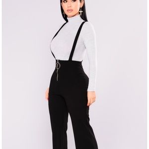 Fashion Nova Black Stretch Overall